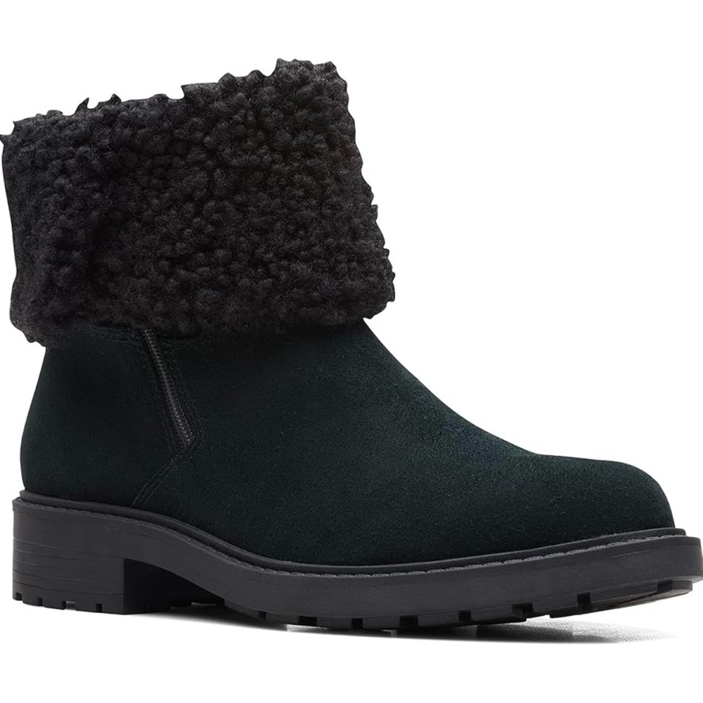 NIB Clark’s Black Opal Zip Suede Boot
